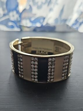 Disney Gold and Black Rhinestone Bangle Bracelet